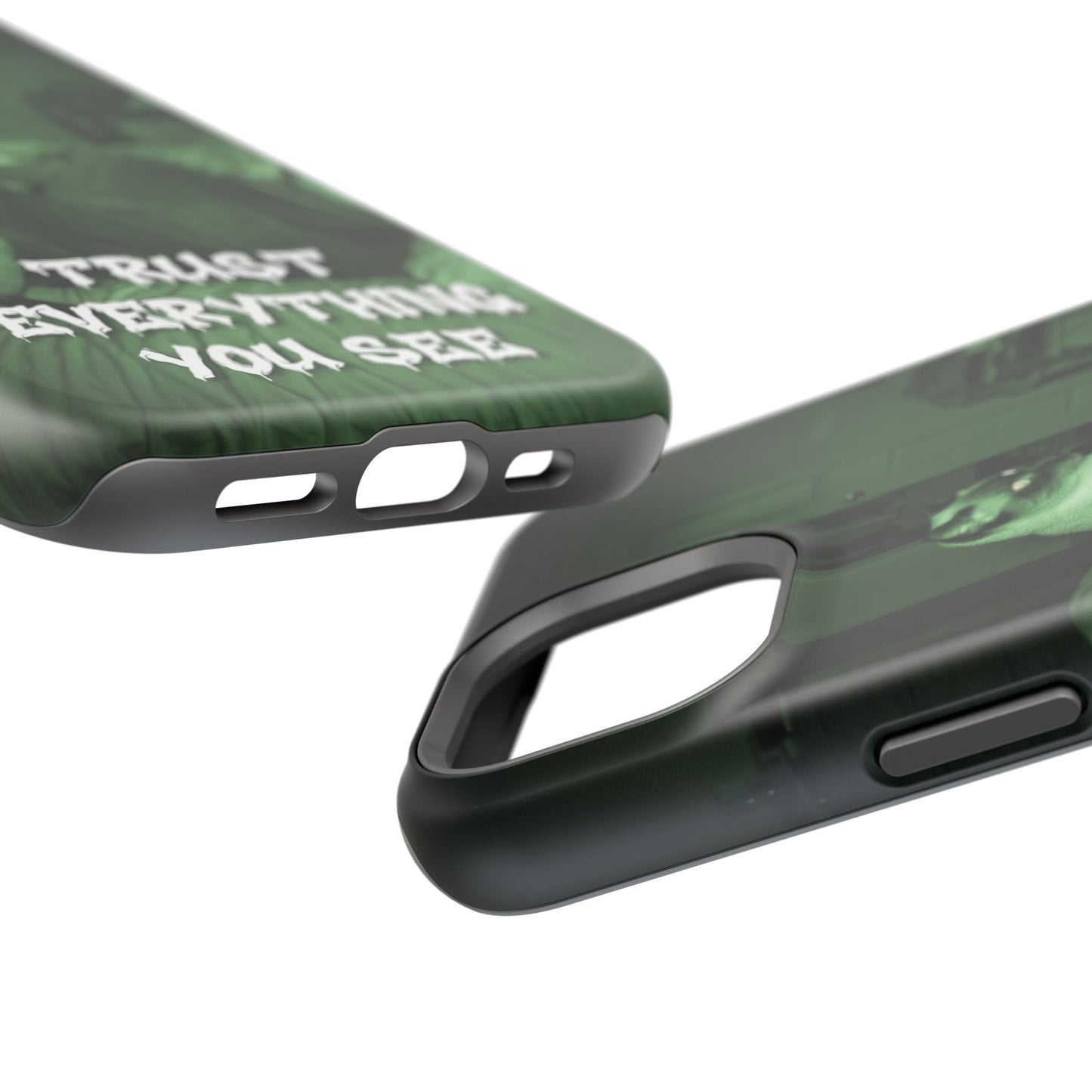 Phone Case 'Trust Everything You See' Green Dog Photo Magnetic Impact-Resistant Case