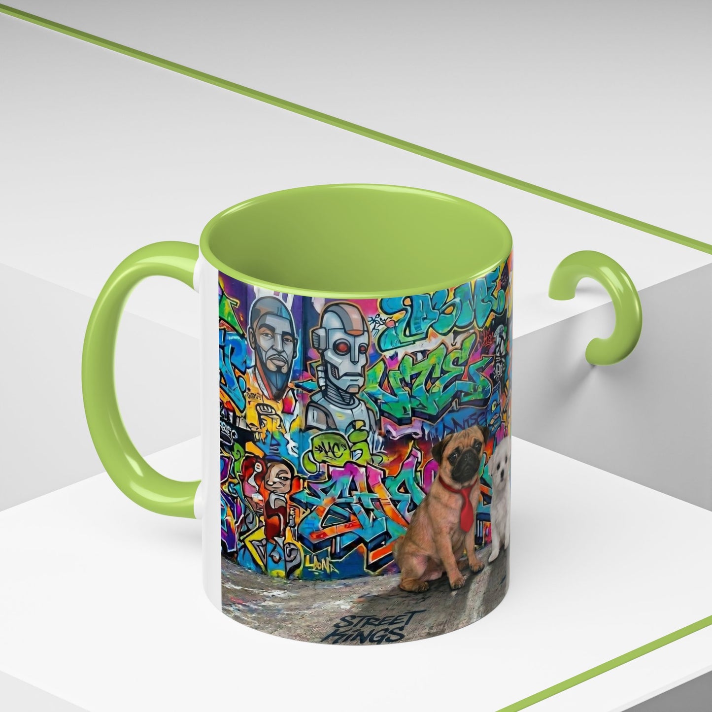 Graffiti Pets Coffee Mug — Colorful Street Art Dog & Cat Accent Mug (11/15oz)