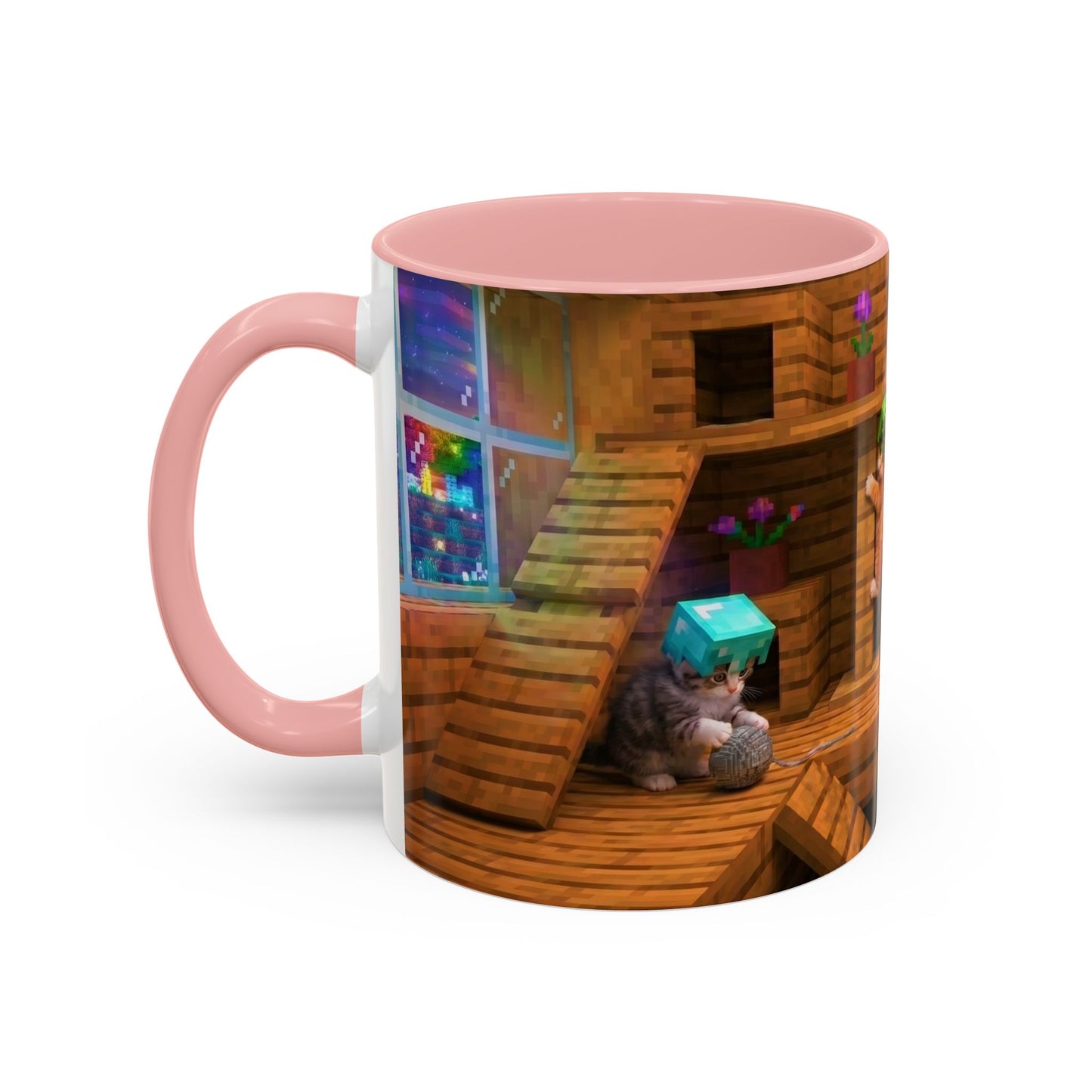 Cozy Cat Tree Accent Coffee Mug — Cute Kitten Window Scene (11/15 oz)