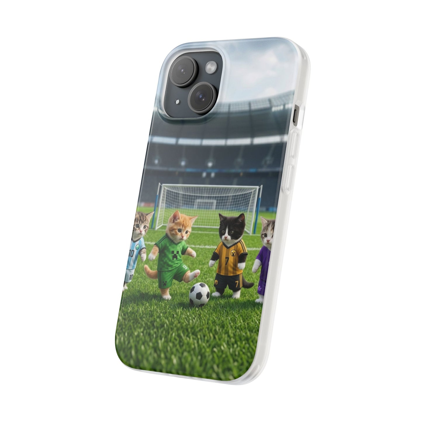 Cute Soccer Cats Phone Case — Kawaii Football Kit iPhone Cover