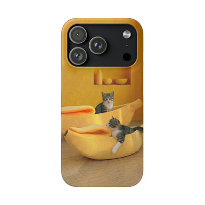 Cat Cozy Phone Case – Cute Kittens in Yellow Living Room Snap Case