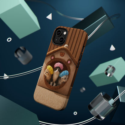 Cute Kittens in Cozy House Phone Case — Magnetic Impact-Resistant Case