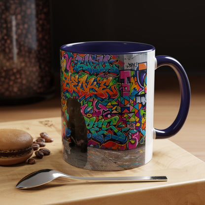 Graffiti Pug Coffee Mug — Colorful Street Art Accent Mug (11/15oz)