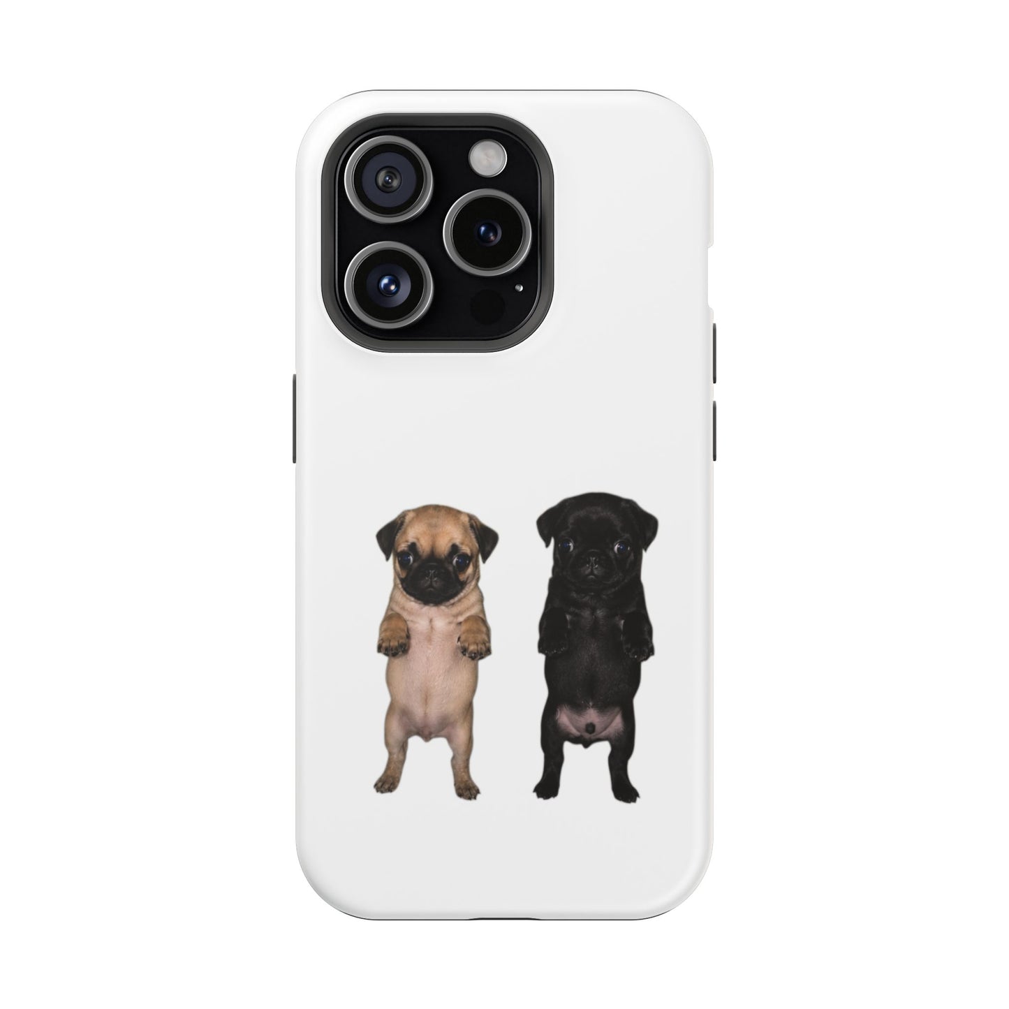 Cute Standing Pug Duo Magnetic Impact-Resistant Phone Case