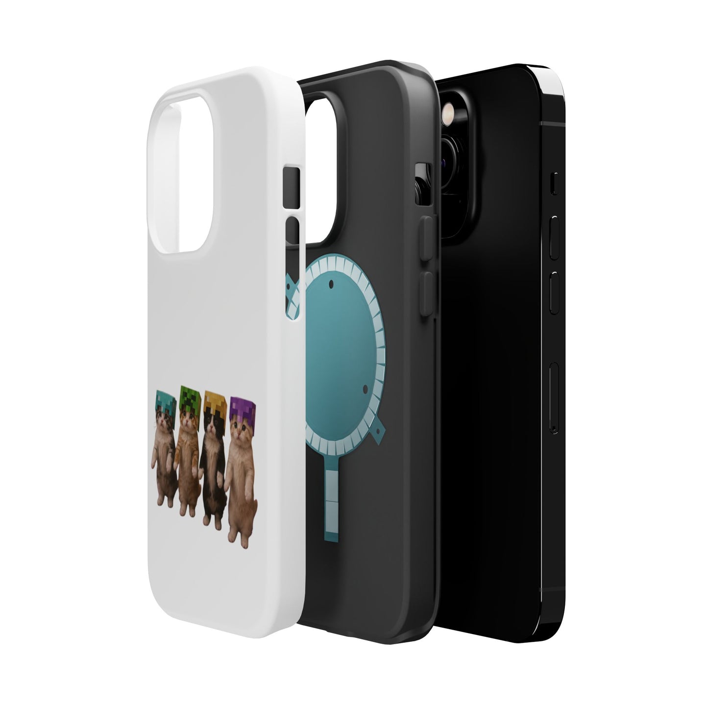 Dancing Kittens Minecraft Helmet Magnetic Impact-Resistant Phone Case