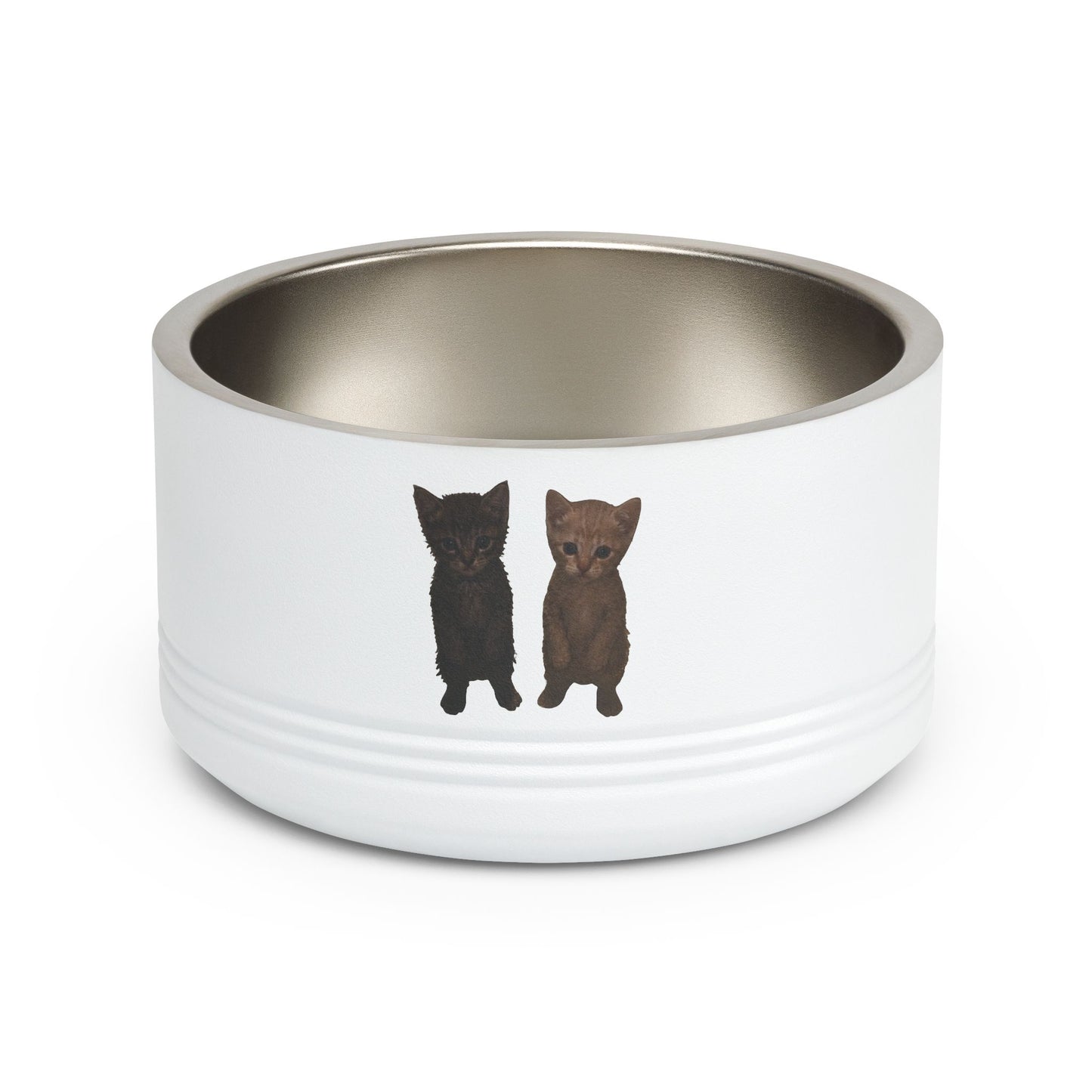 Cute Black & Brown Cat Pair  Pet Bowl  18oz