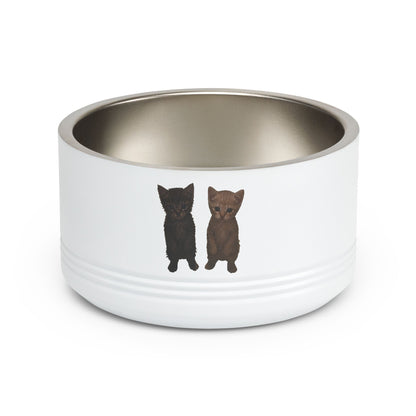 Cute Black & Brown Cat Pair  Pet Bowl  18oz