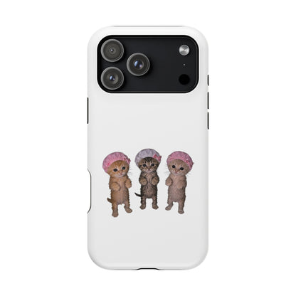 Cute Standing Kittens with Shower Caps  Phone Case