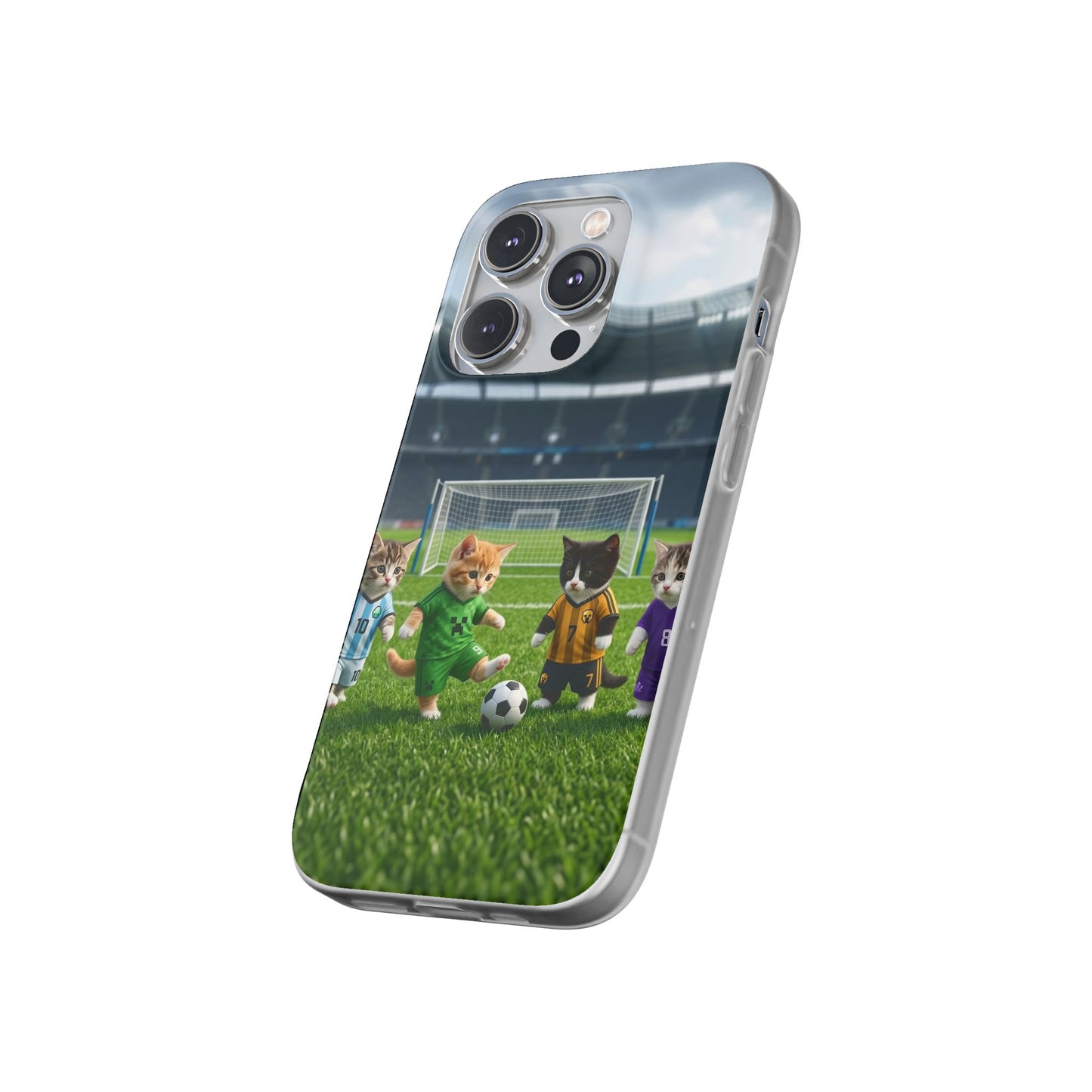 Cute Soccer Cats Phone Case — Kawaii Football Kit iPhone Cover