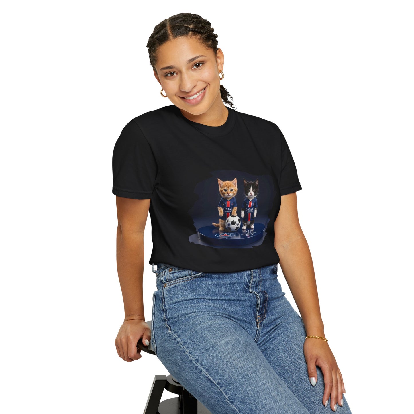 Cat Soccer Players T‑Shirt — Cute Kitten Football Graphic Tee