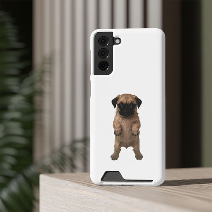 Cute Standing  Pug Card Holder Phone Case