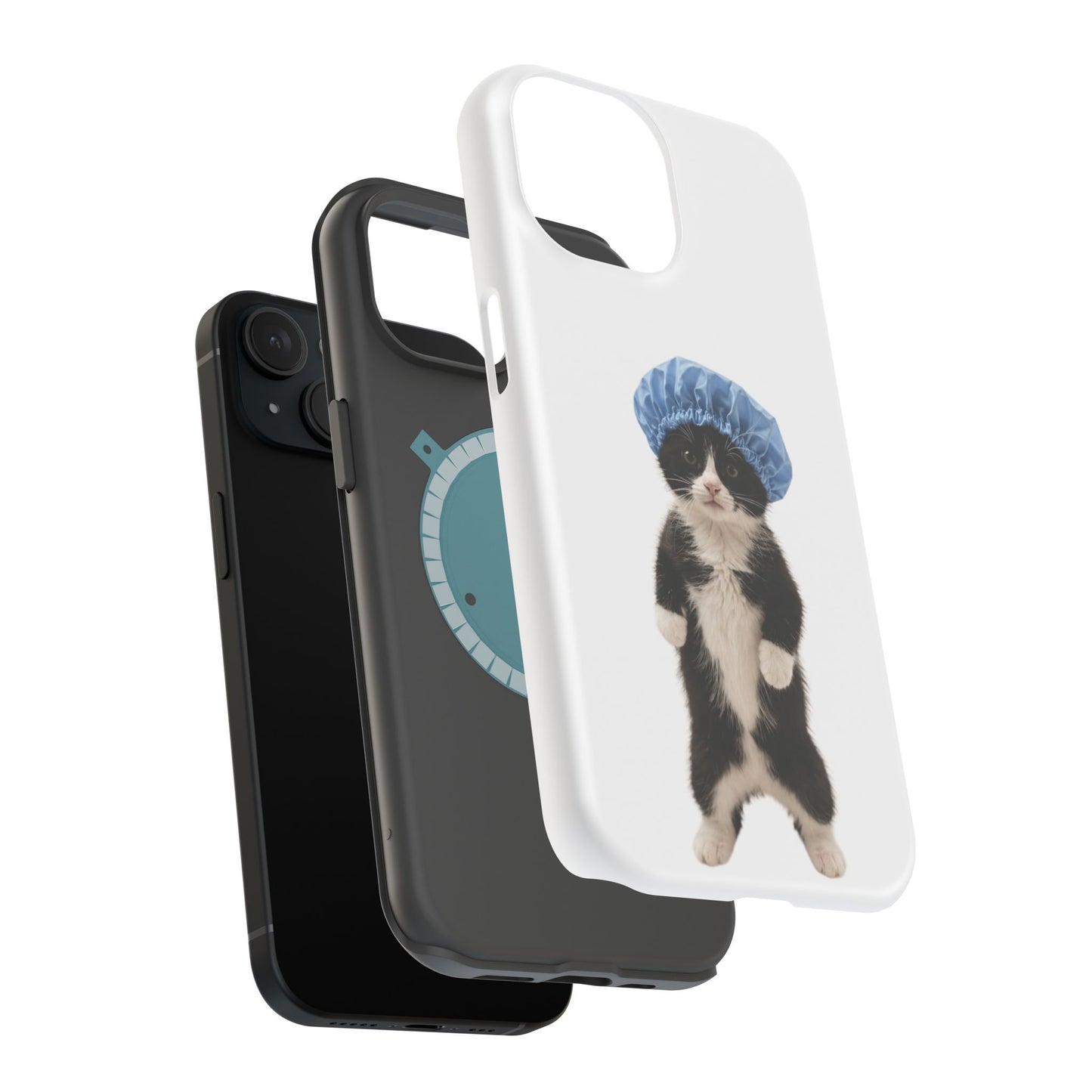 Cute Cat in Shower Cap Magnetic Impact-Resistant Phone Case