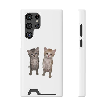 Duo Cute Kitten Phone Case with Card Holder