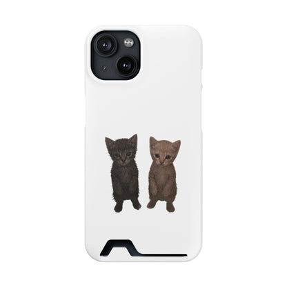 Cute Kitten Duo Phone Case with Card Holder