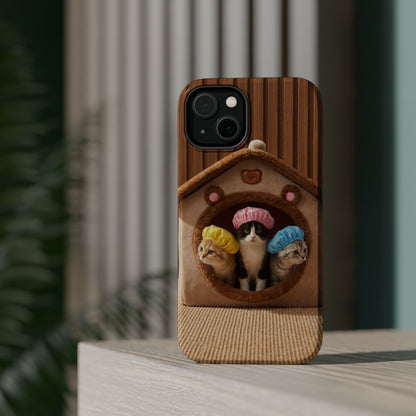 Cute Kittens in Cozy House Phone Case — Magnetic Impact-Resistant Case
