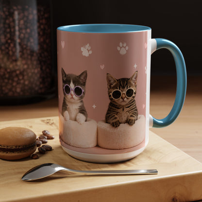 Cute Cat Lovers Coffee Mug - 11 & 15oz - Perfect Gift for Pet Owners