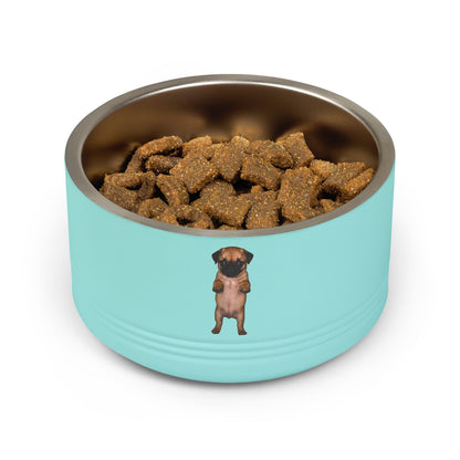 Cute Dog Pug Standing 18oz Stainless Pet Bowl