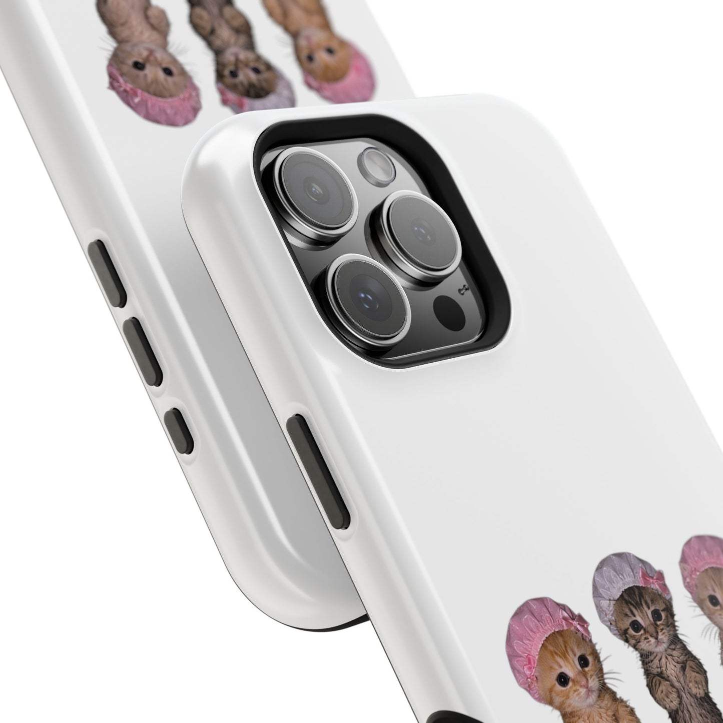 Cute Standing Kittens with Shower Caps  Phone Case