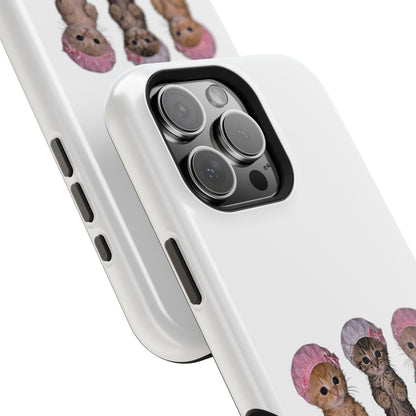 Cute Standing Kittens with Shower Caps  Phone Case