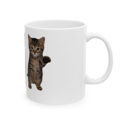 Cute Standing Trio Kittens Dancing Ceramic Mug  (11oz, 15oz)