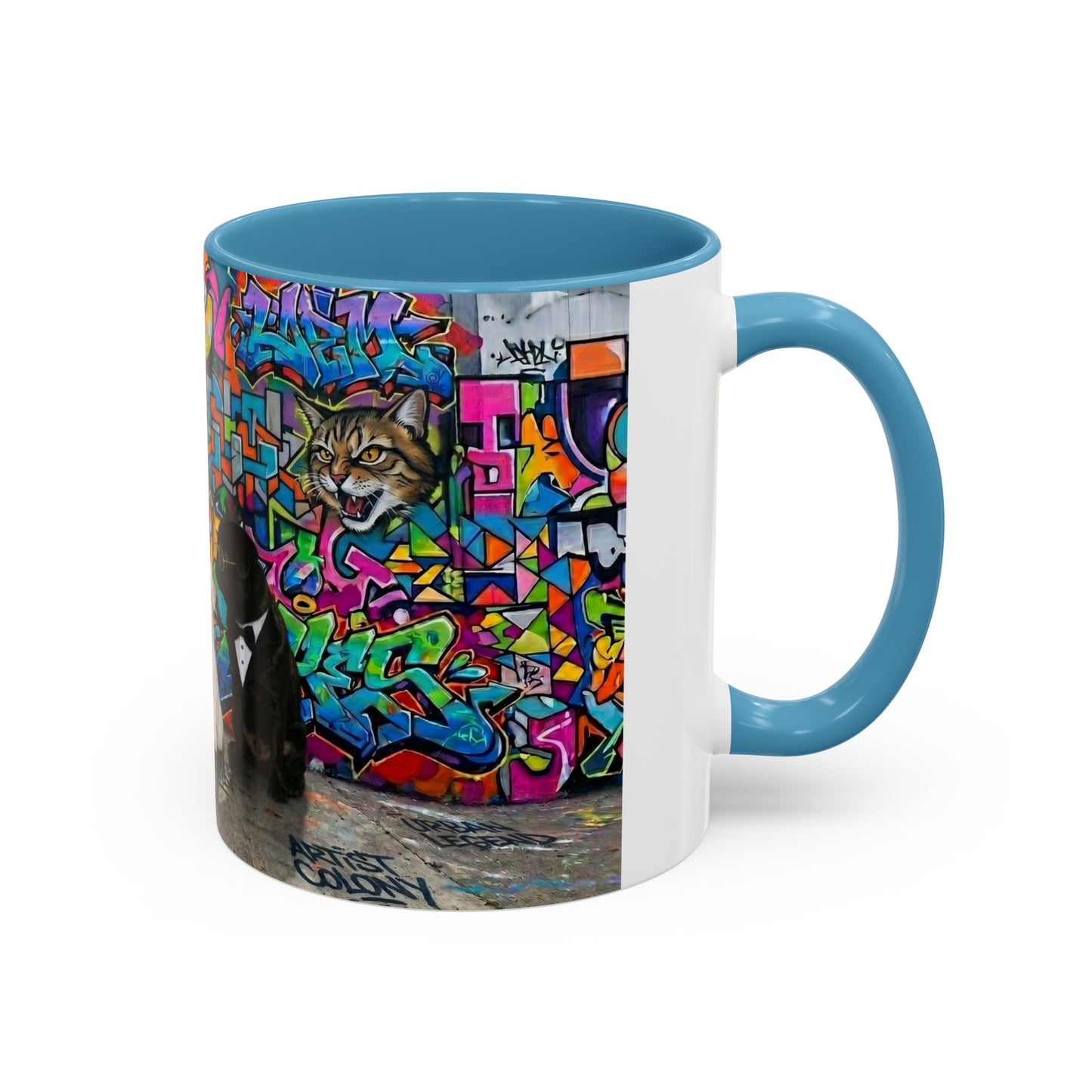 Graffiti Pets Coffee Mug — Colorful Street Art Dog & Cat Accent Mug (11/15oz)