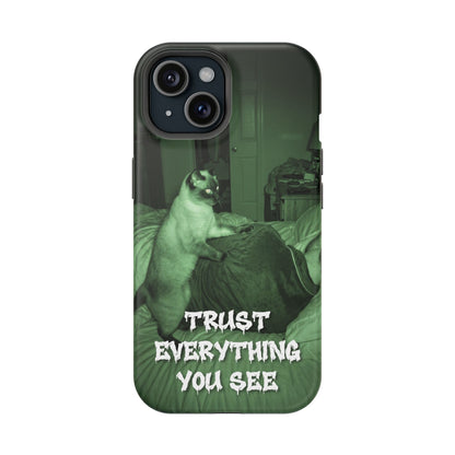 Phone Case 'Trust Everything You See' Green Dog Photo Magnetic Impact-Resistant Case