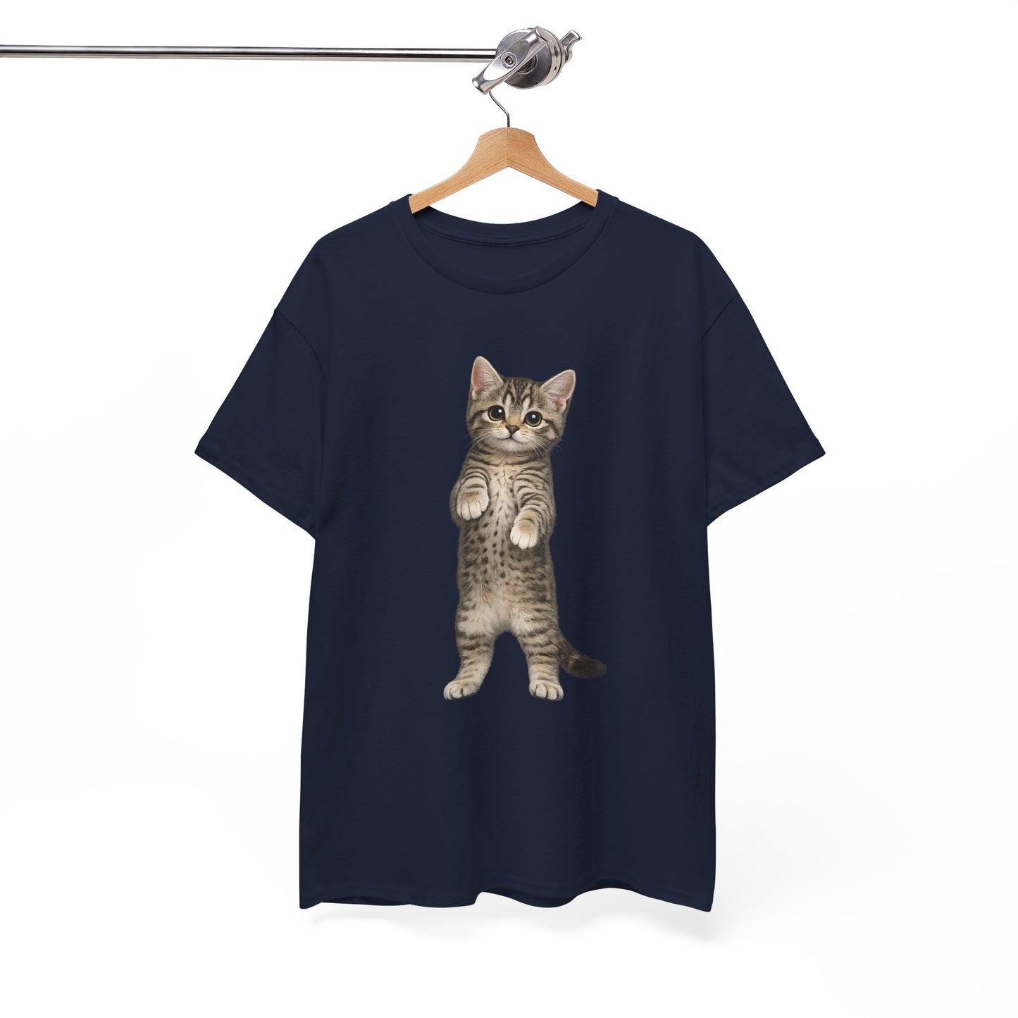 Standing Tabby Kitten T-Shirt — Cute Cat Graphic Tee for Cat Lovers