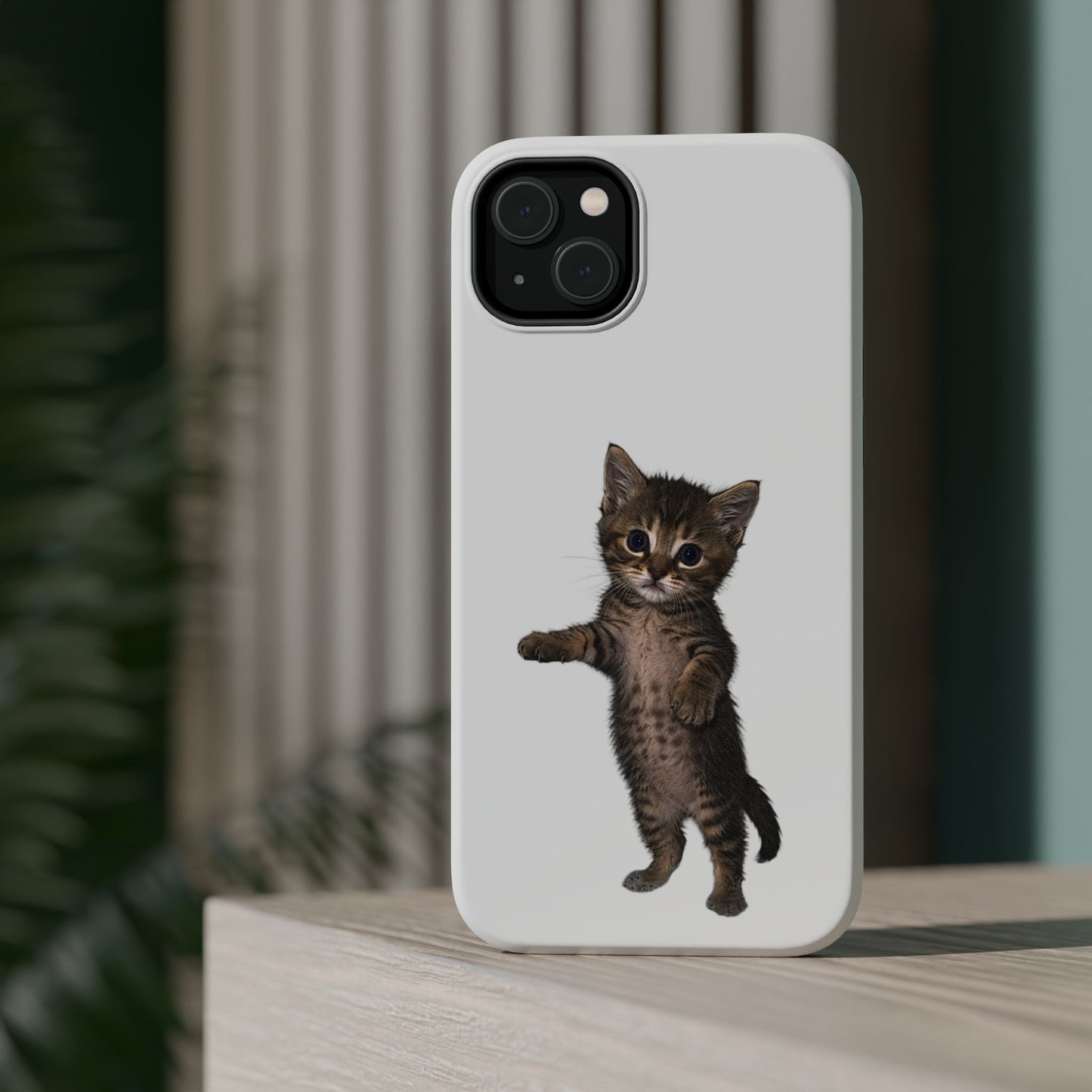 Cute Standing Kitten Magnetic Phone Case