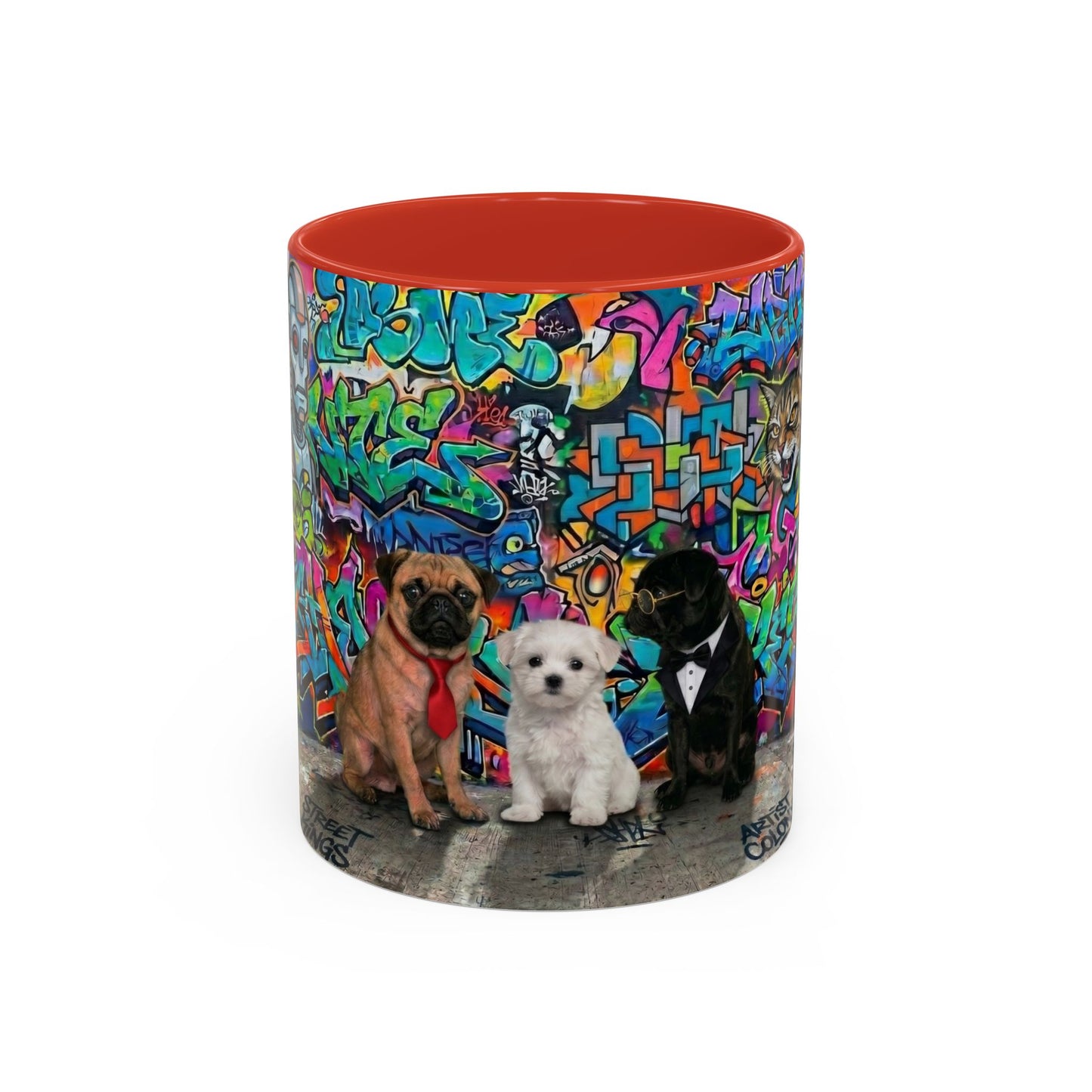 Graffiti Pets Coffee Mug — Colorful Street Art Dog & Cat Accent Mug (11/15oz)