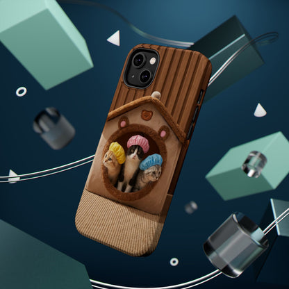 Cute Kittens in Cozy House Phone Case — Magnetic Impact-Resistant Case