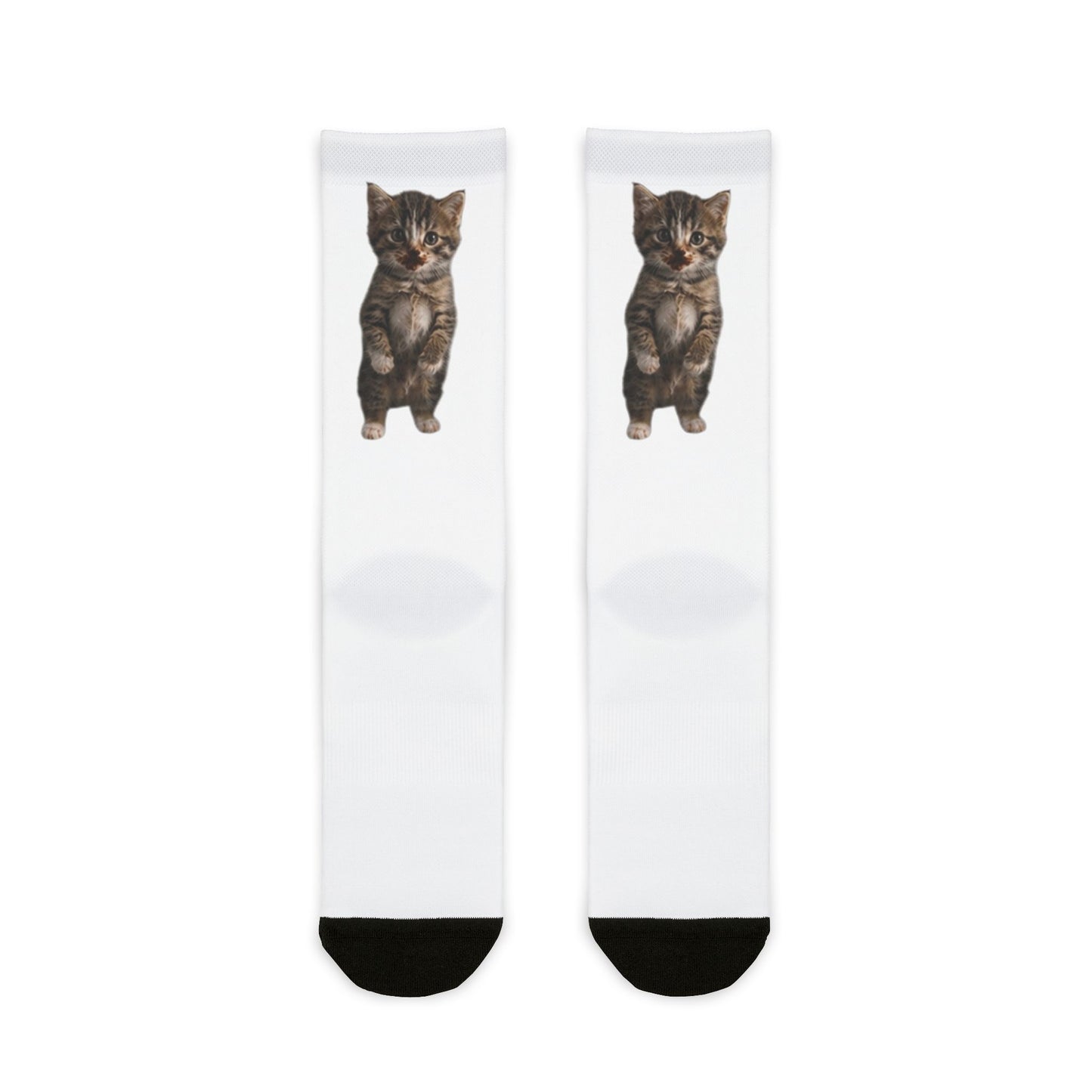 Cute Standing Kitten Sublimation Crew Socks