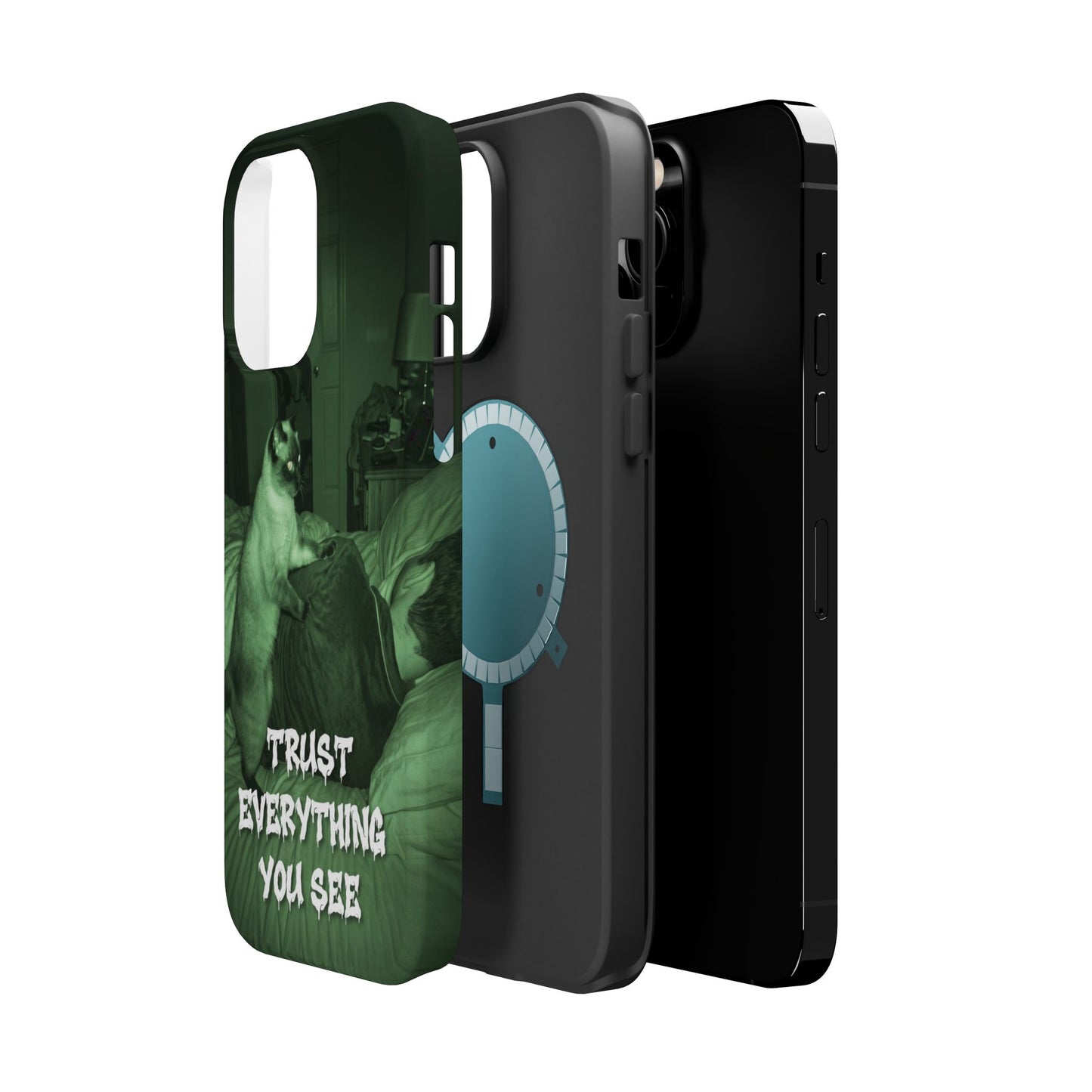 Phone Case 'Trust Everything You See' Green Dog Photo Magnetic Impact-Resistant Case