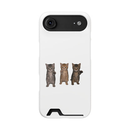 Cute Trio Kittens Phone Case with Card Holder