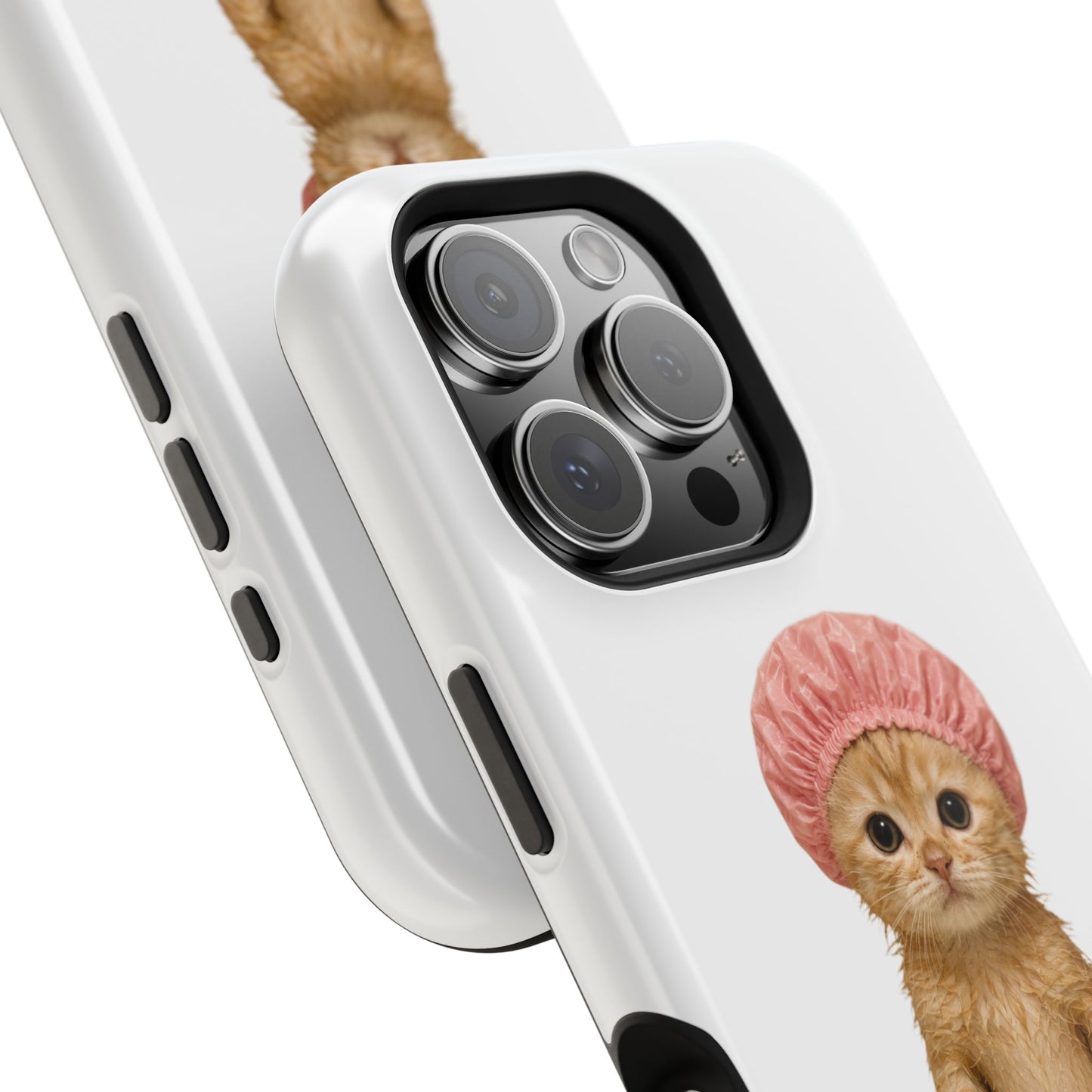 Cute Kitten in Shower Cap Magnetic Impact-Resistant Phone Case
