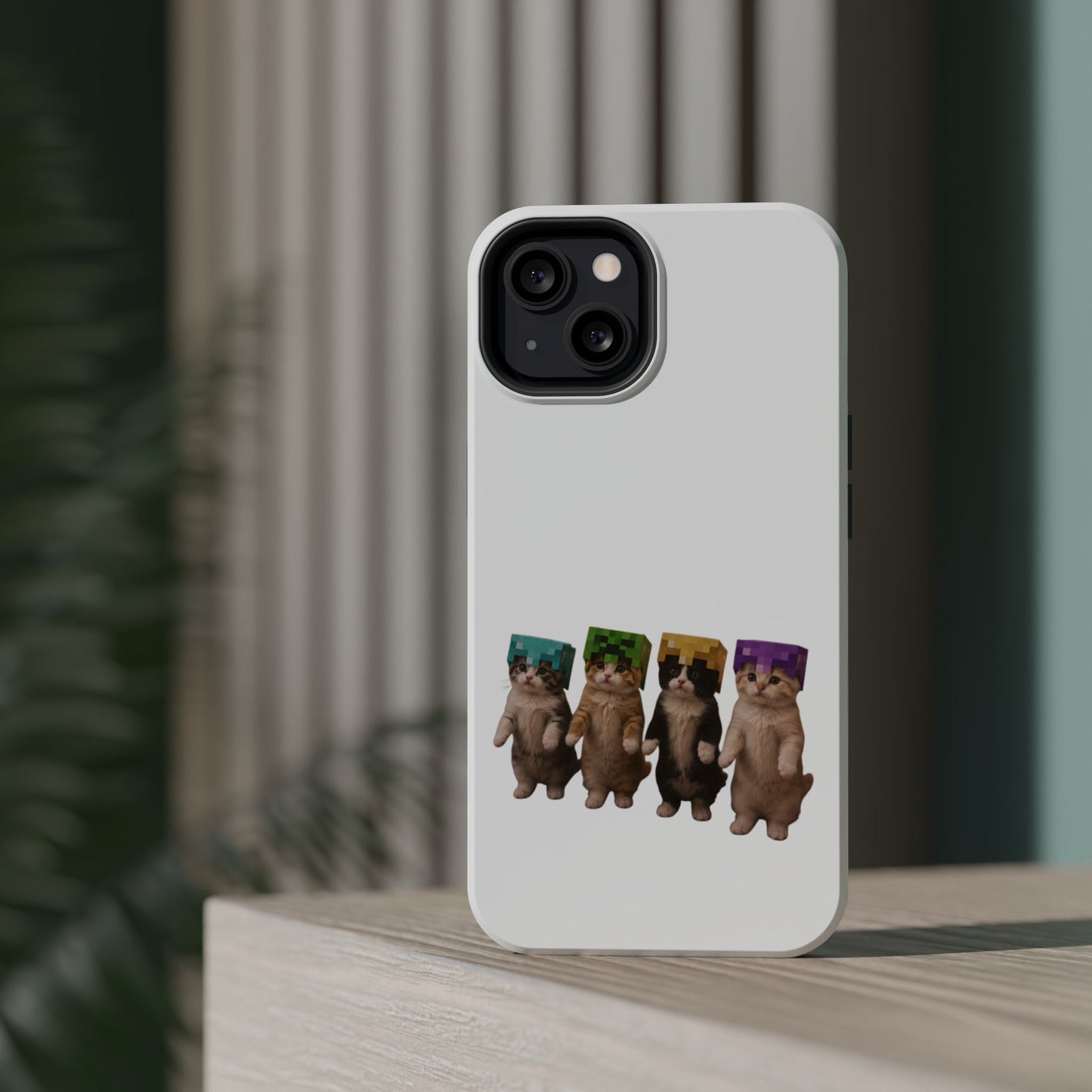 Dancing Kittens Minecraft Helmet Magnetic Impact-Resistant Phone Case