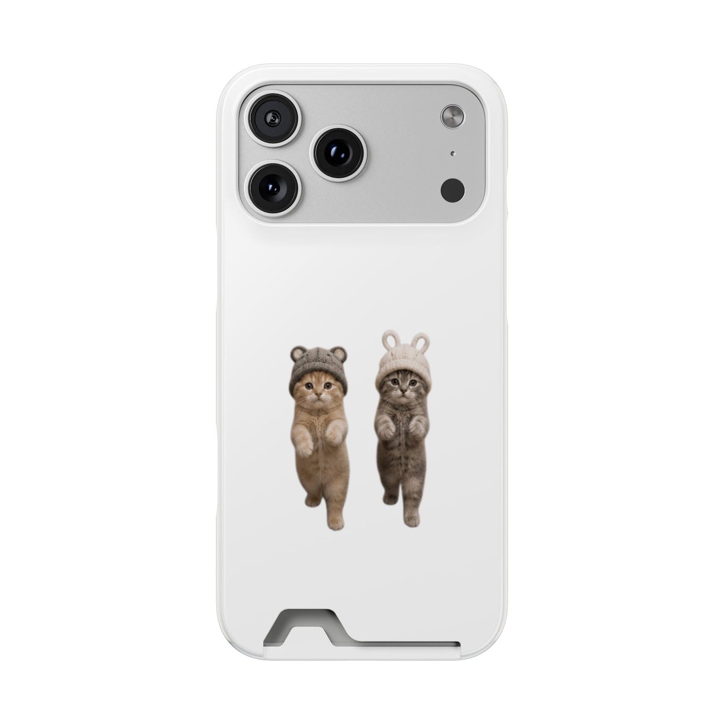 Kawaii Cats with Bear & Bunny  Cute Cat Duo Phone Card Case