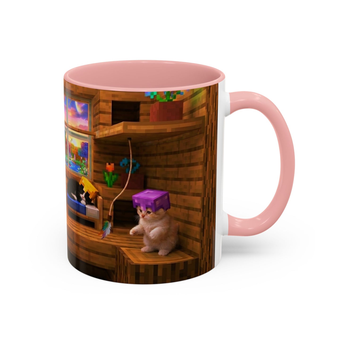 Cozy Cat Tree Accent Coffee Mug — Cute Kitten Window Scene (11/15 oz)