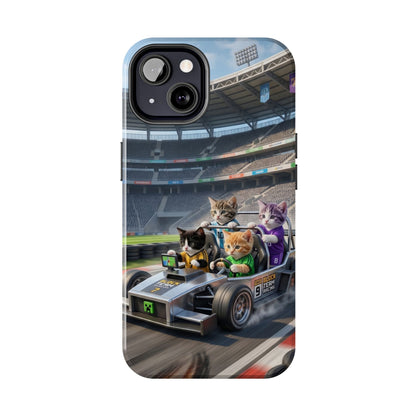 Racing Cats Tough Phone Case — Cute Kittens Driving Racecar Phone Cover