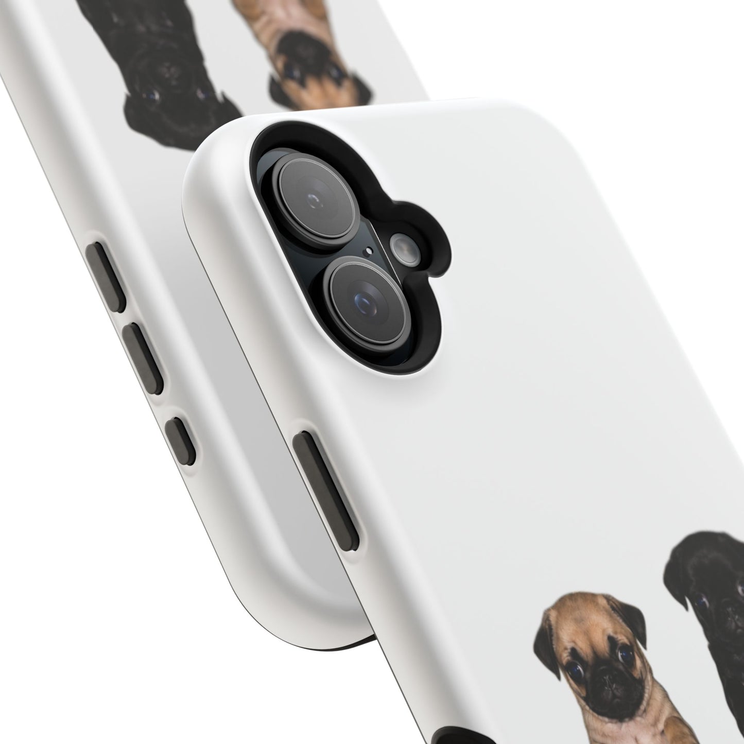 Cute Standing Pug Duo Magnetic Impact-Resistant Phone Case