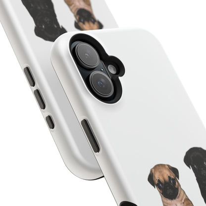 Cute Standing Pug Duo Magnetic Impact-Resistant Phone Case