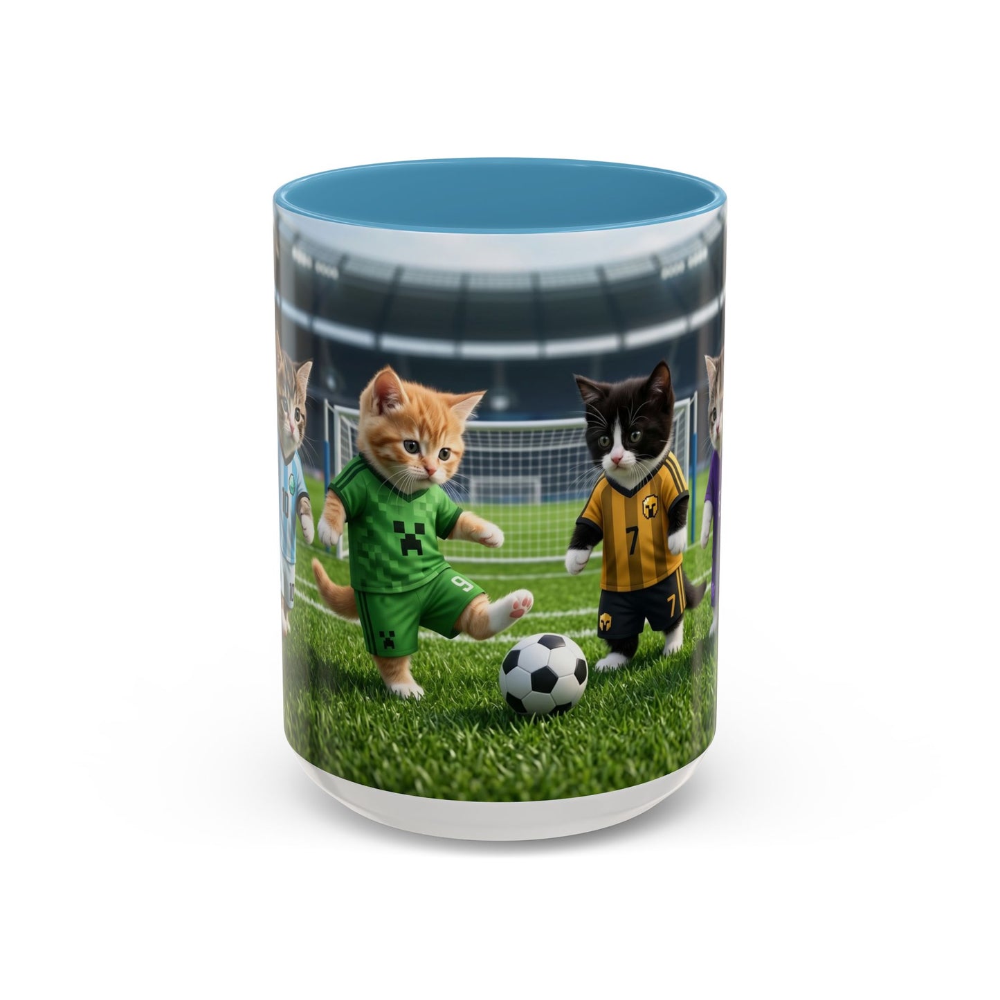 Soccer Kittens Accent Coffee Mug — Cute Cat Soccer Players 11/15oz
