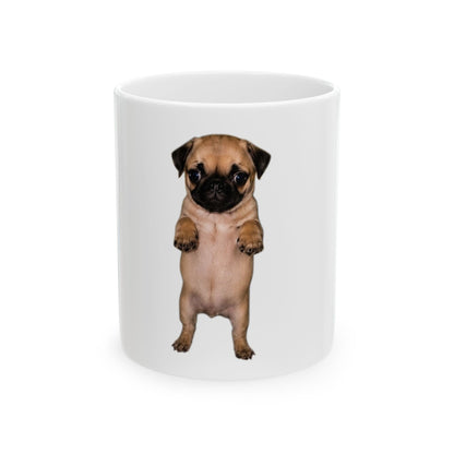 Cute Dog Pug Standing Ceramic Mug (11oz/15oz)