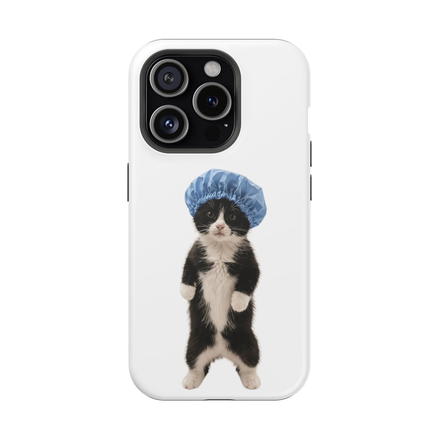 Cute Cat in Shower Cap Magnetic Impact-Resistant Phone Case
