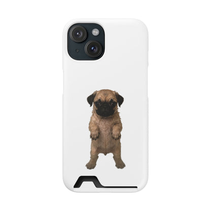 Cute Standing  Pug Card Holder Phone Case