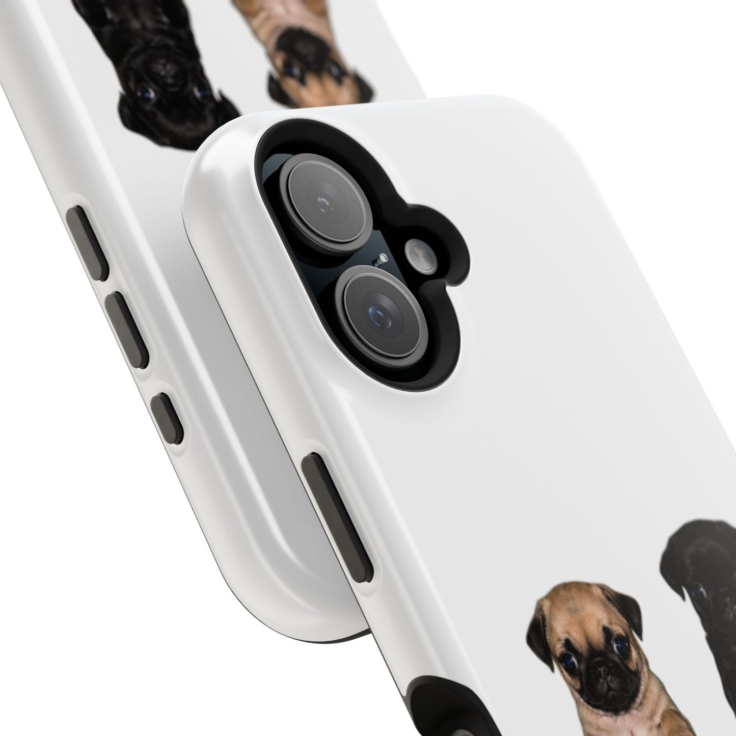 Cute Standing Pug Duo Magnetic Impact-Resistant Phone Case
