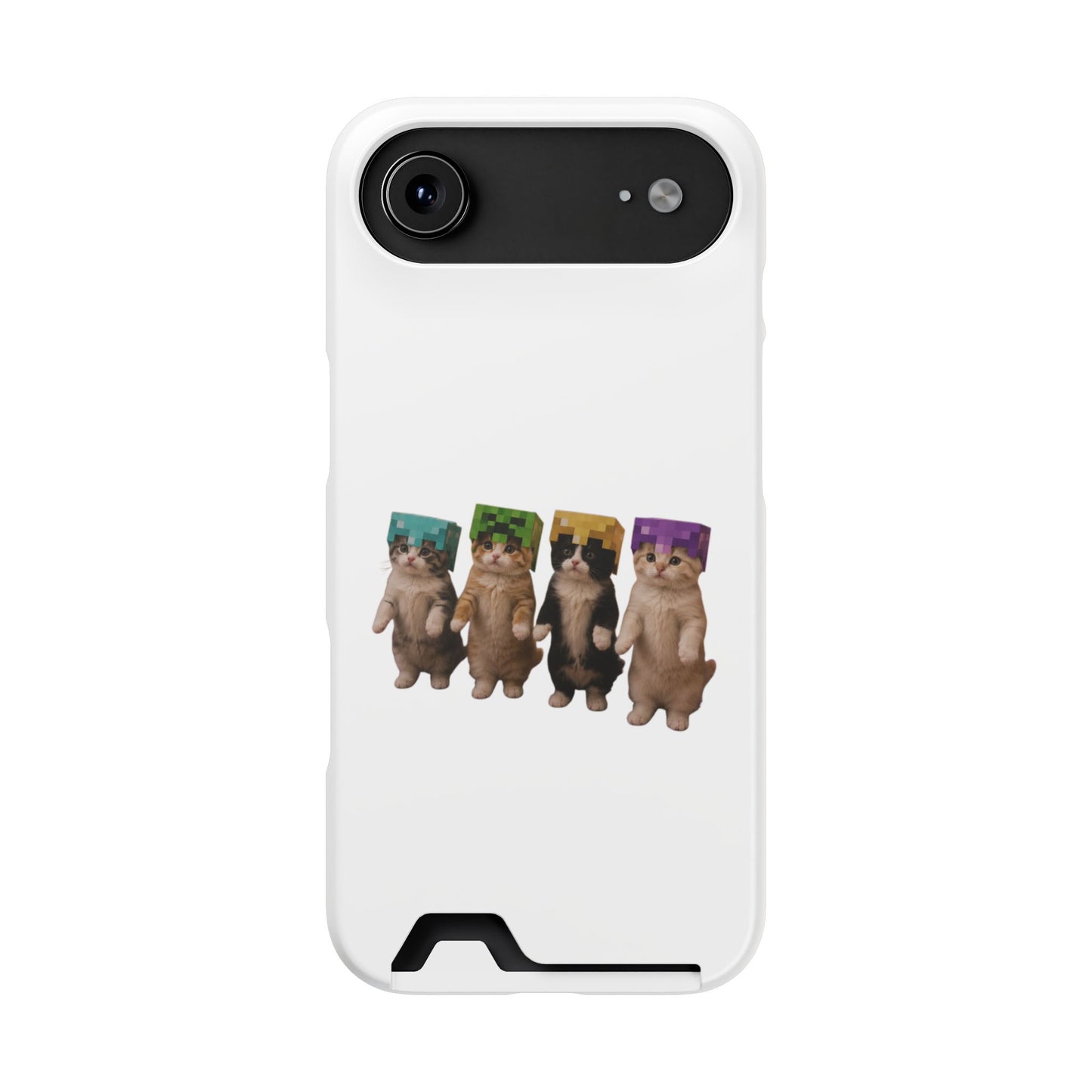 Minecraft Kittens Cat Phone Case with Card Holder