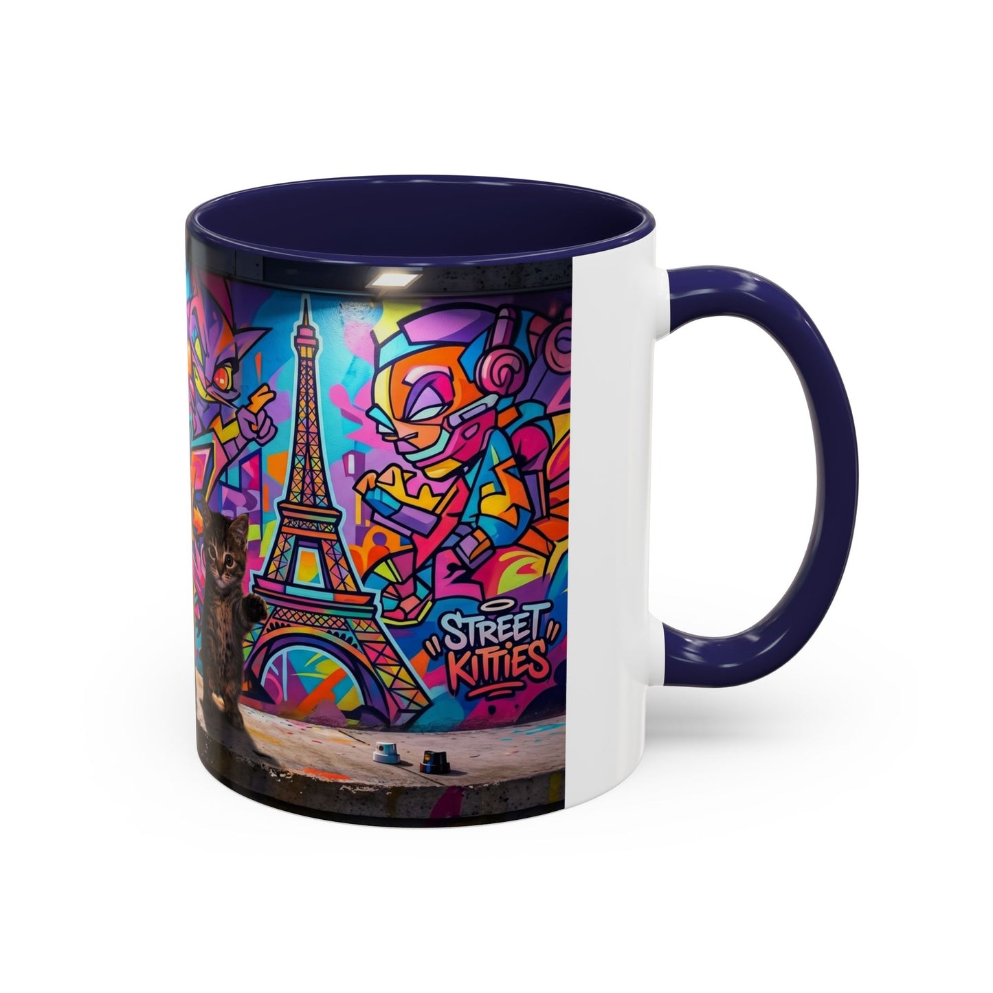 Street Kitties Graffiti Coffee Mug — Colorful Cat Art Accent Mug (11/15oz)