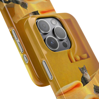 Cat Cozy Phone Case – Cute Kittens in Yellow Living Room Snap Case