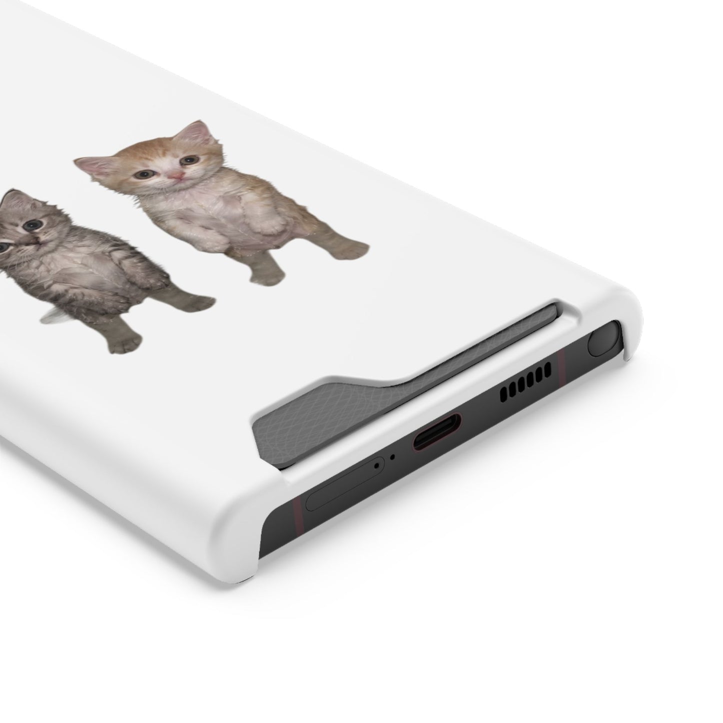 Duo Cute Kitten Phone Case with Card Holder