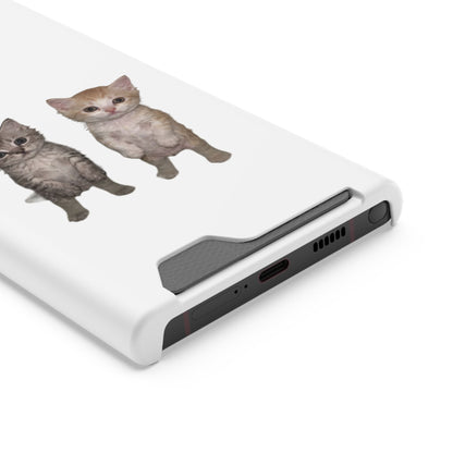 Duo Cute Kitten Phone Case with Card Holder